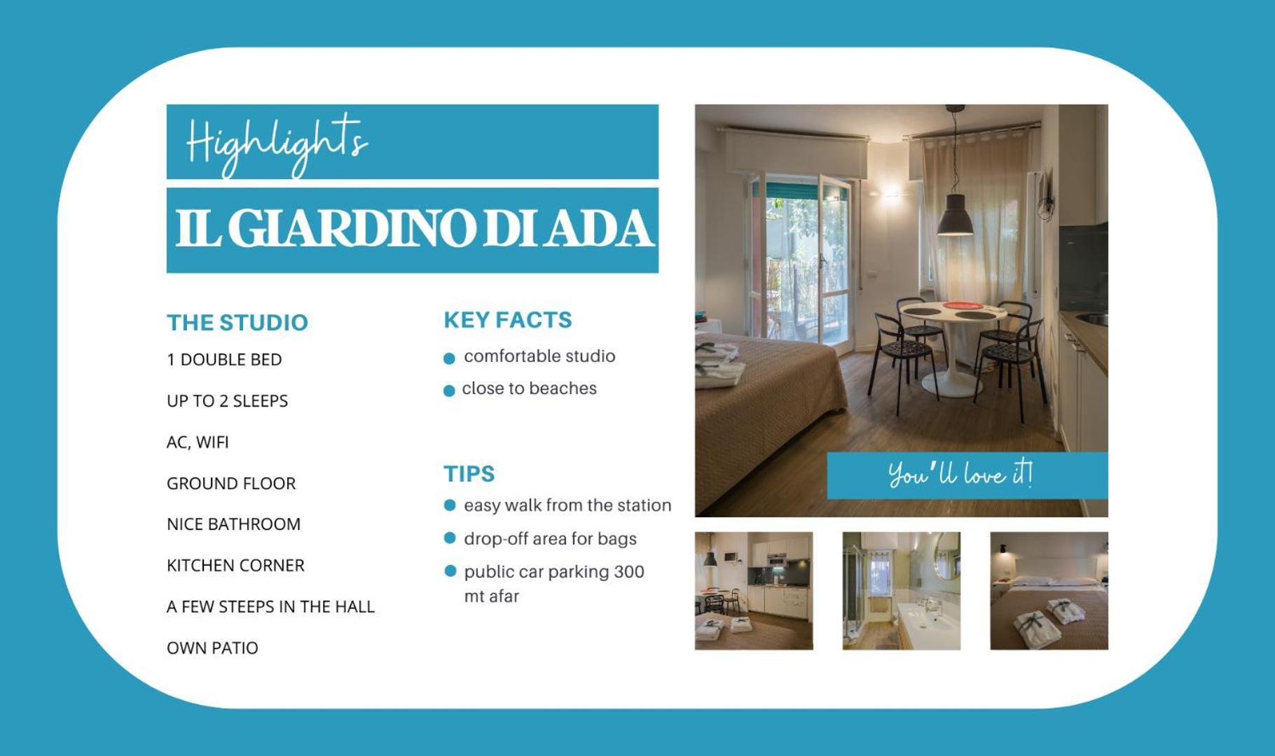 Il Giardino Di Ada Ground Floor Studio With Ac And Patio 蒙特罗索阿尔马雷 外观 照片